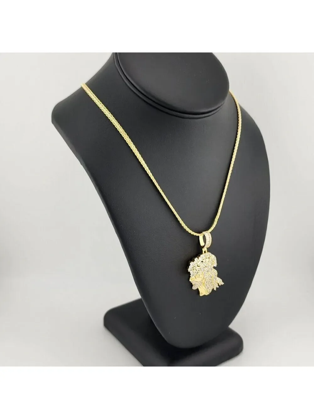 Brand New Sterling Silver 925 Jesus Side Face Necklace